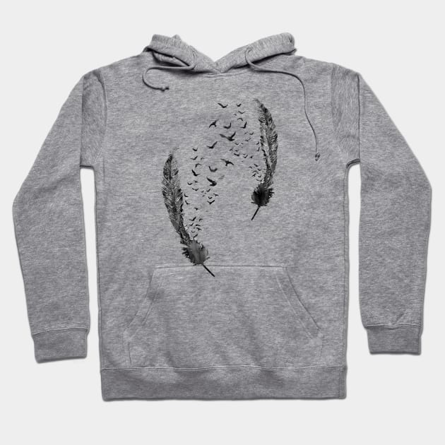 Birds feather Hoodie by RosaliArt